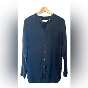 GUC Everlane Relaxed Silk Collarless Shirt Size 8